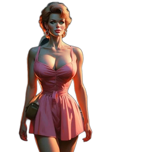 dress, concept art, 3d render, fantasy art, pixel art, pastel, neon, red transparent PNG cut-out