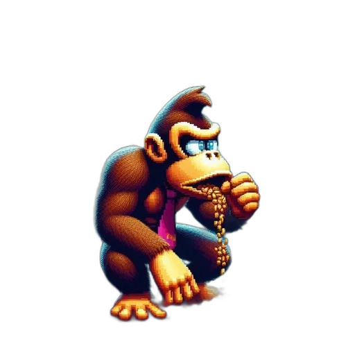 animal, creature, staff, weapon, concept art, 3d render, pixel art, vaporwave transparent PNG cut-out