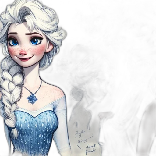 dress, crown, face, fantasy art, watercolor, concept art, cartoon, snow transparent PNG cut-out