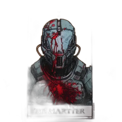 mask, robot, concept art, comic book art, pixel art, watercolor, red, tarot transparent PNG cut-out