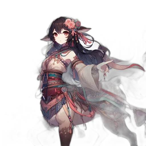 dress, sword, dragon, weapon, fantasy art, concept art, watercolor, anime transparent PNG cut-out