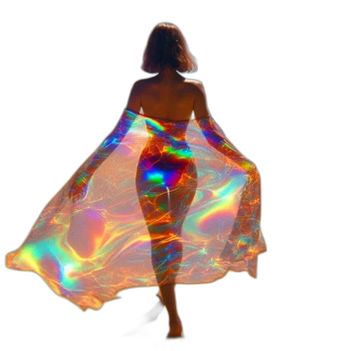 dress, umbrella, jewelry, concept art, 3d render, fantasy art, vaporwave, outer space transparent PNG cut-out