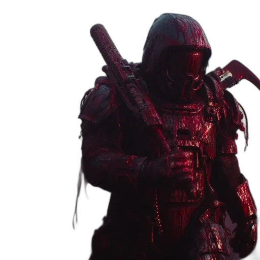 weapon, staff, sword, concept art, 3d render, cyberpunk, pixel art, red transparent PNG cut-out