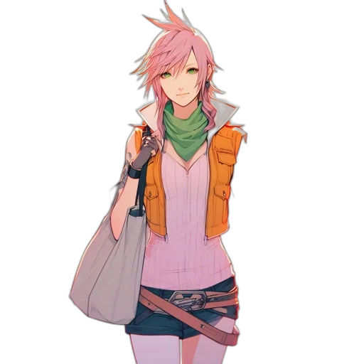 jacket, staff, weapon, concept art, pixel art, anime, cartoon, pastel transparent PNG cut-out
