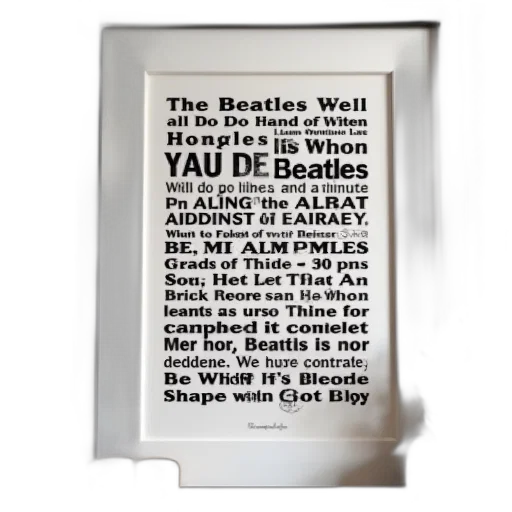 beatles, song, titles, framed transparent PNG cut-out