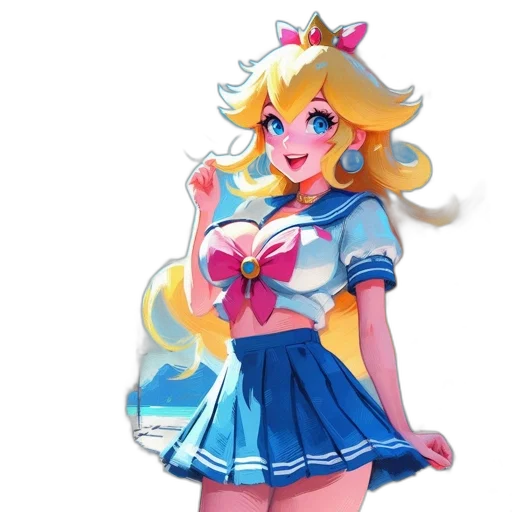 dress, crown, staff, pixel art, concept art, anime, 3d render, blue transparent PNG cut-out