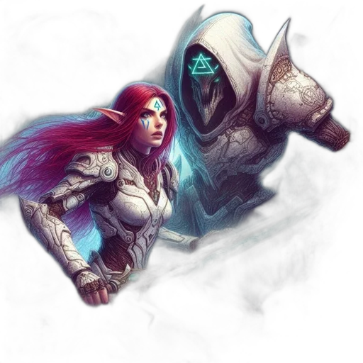 mask, fantasy art, concept art, comic book art, pixel art, snow, elvish, warrior transparent PNG cut-out