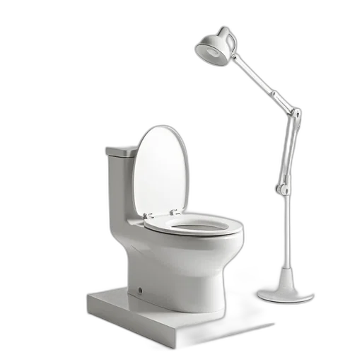 furniture, robot, staff, 3d render, photorealistic, concept art, white, toilet transparent PNG cut-out