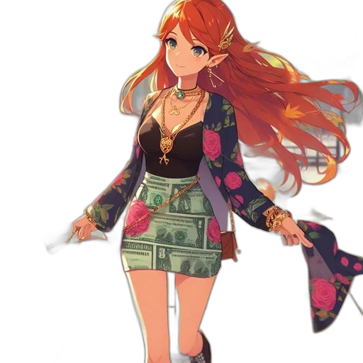 dress, jacket, staff, weapon, concept art, pixel art, anime, fantasy art transparent PNG cut-out