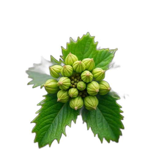 crown, flower, food, tree, photorealistic, 3d render, green, close-up transparent PNG cut-out