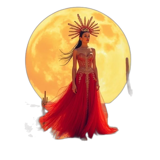 dress, staff, jewelry, mask transparent PNG cut-out
