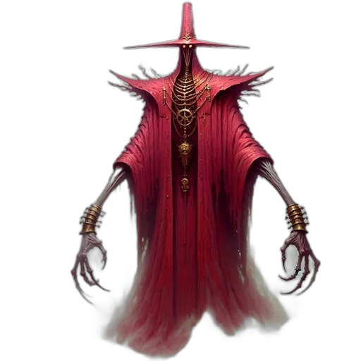 staff, mask, creature, weapon, concept art, fantasy art, 3d render, red transparent PNG cut-out