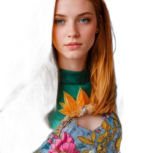 dress, jewelry, jacket, face, photorealistic, fantasy art, oil painting, 3d render transparent PNG cut-out