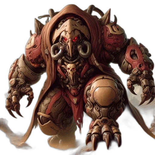 weapon, robot, creature, concept art, fantasy art, desolate, wasteland, massive transparent PNG cut-out