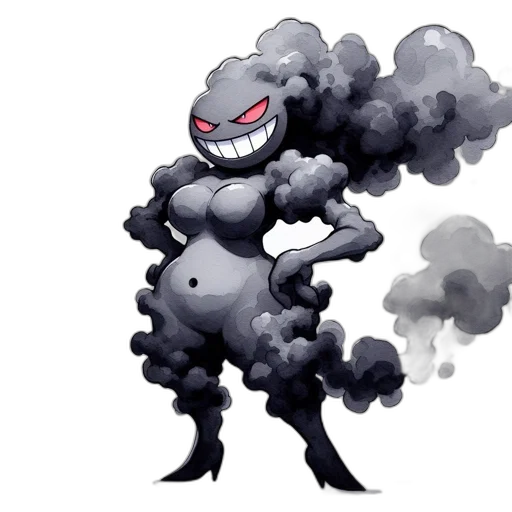 creature, animal, hair, concept art, pixel art, fog, dark, monochrome transparent PNG cut-out