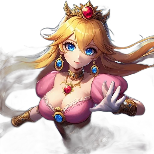 crown, dress, fantasy art, concept art, pixel art, anime, animated, princess transparent PNG cut-out