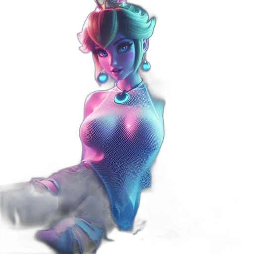 crown, robot, dress, jewelry, concept art, 3d render, vaporwave, fantasy art transparent PNG cut-out