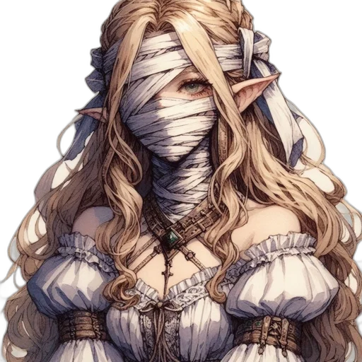 mask, face, dress, staff, fantasy art, concept art, pixel art, anime transparent PNG cut-out