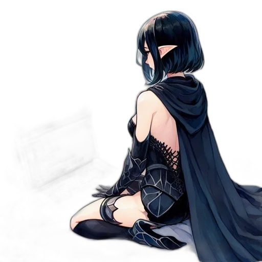 dress, mask, weapon, sword, concept art, fantasy art, anime, comic book art transparent PNG cut-out
