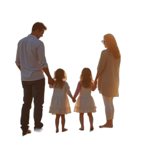 3d render, photorealistic, family, santa, barbara, beach transparent PNG cut-out