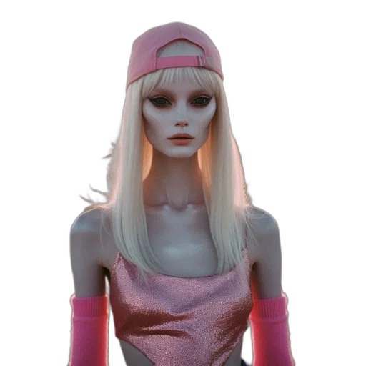 hat, 3d render, concept art, cyberpunk, fantasy art, pastel, neon, portrays transparent PNG cut-out