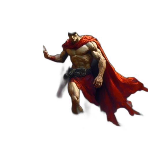 weapon, sword, concept art, fantasy art, comic book art, 3d render, red, muscular transparent PNG cut-out
