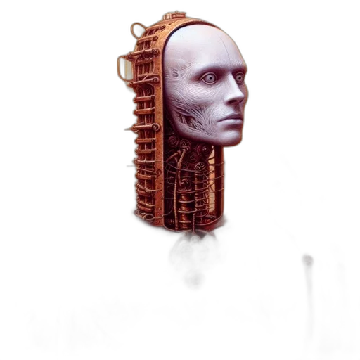 robot, mask, face, jewelry, concept art, cyberpunk, fantasy art, photorealistic transparent PNG cut-out