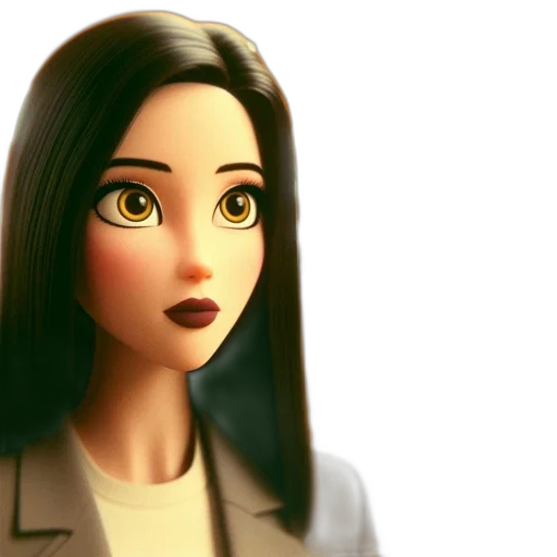 robot, 3d render, cartoon, photorealistic, concept art, animated, female, character transparent PNG cut-out
