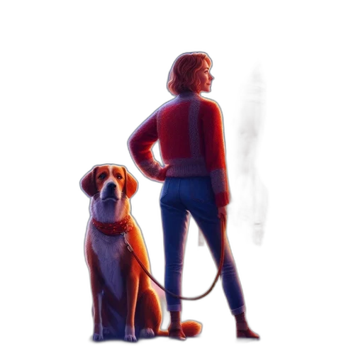 animal, jacket, staff, concept art, pixel art, watercolor, comic book art, neon lights transparent PNG cut-out