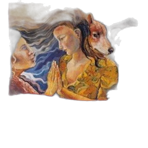 mask, face, oil painting, watercolor, photorealistic, fantasy art, fire, forest transparent PNG cut-out