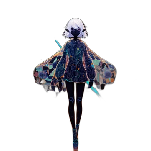 dress, jacket, robot, creature, concept art, pixel art, watercolor, fantasy art transparent PNG cut-out