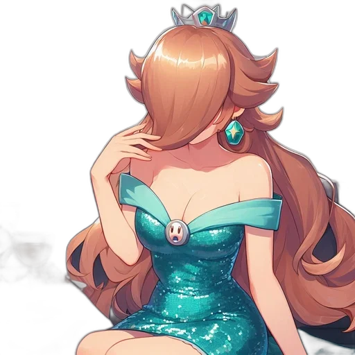 crown, dress, jewelry, staff, concept art, anime, fantasy art, pixel art transparent PNG cut-out