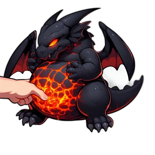 dragon, staff, weapon, creature, pixel art, concept art, fantasy art, fire transparent PNG cut-out