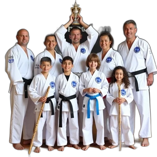 staff, jacket, group, people, including, adults, children, posing transparent PNG cut-out