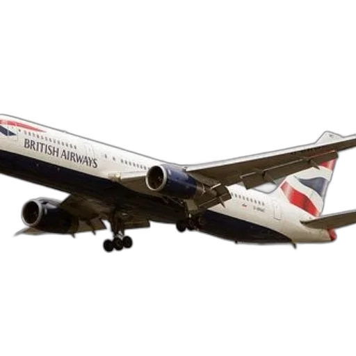british, airways, airplane, flying, sky, dark, gray, background transparent PNG cut-out