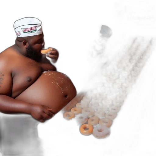 food, weapon, creature, concept art, photorealistic, 3d render, overweight, man transparent PNG cut-out