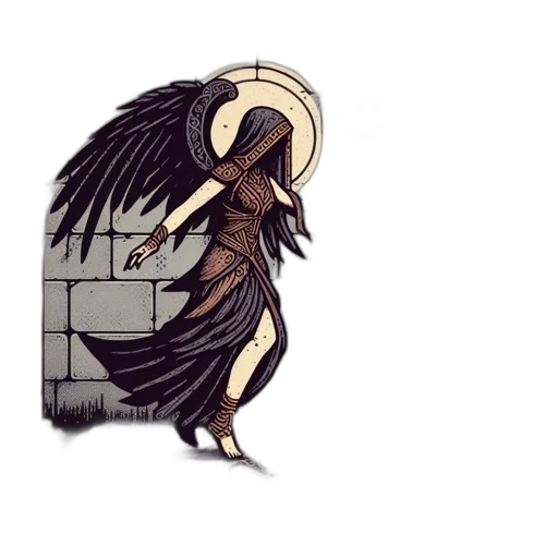 creature, hair, dragon, mask, pixel art, fantasy art, concept art, comic book art transparent PNG cut-out