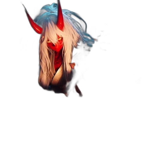 dragon, creature, hair, mask, fantasy art, concept art, pixel art, anime transparent PNG cut-out