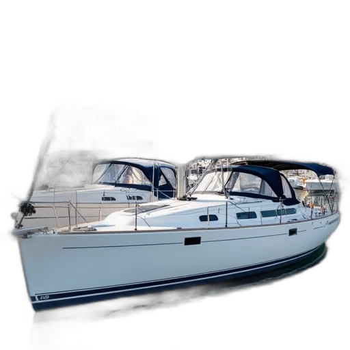 3d render, photorealistic, white, sailboat, name, dream, tech, charter transparent PNG cut-out