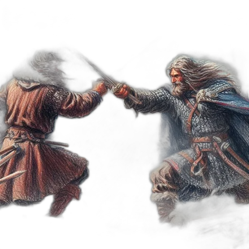 sword, weapon, fantasy art, concept art, photorealistic, 3d render, snow, fog transparent PNG cut-out