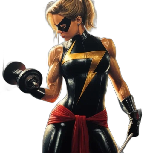 staff, comic book art, concept art, cartoon, photorealistic, female, superhero, black transparent PNG cut-out