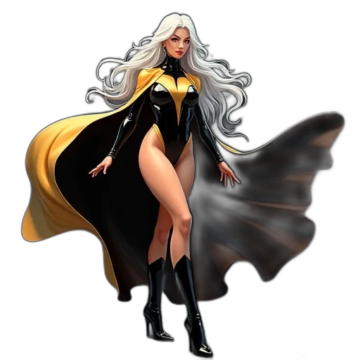 dress, concept art, comic book art, fantasy art, 3d render, monochrome, golden, dark transparent PNG cut-out