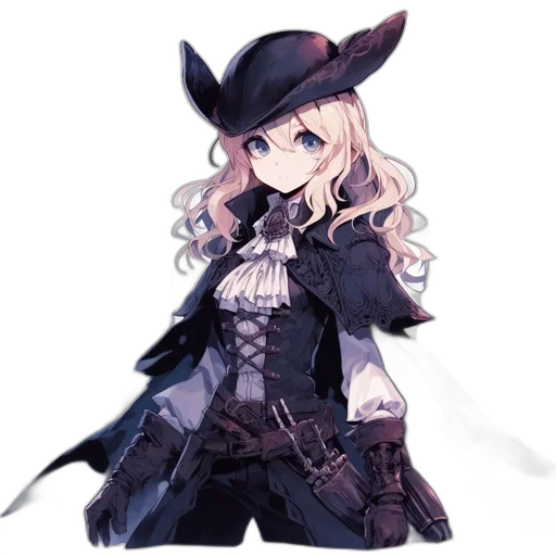hat, staff, weapon, sword, pixel art, concept art, fantasy art, anime transparent PNG cut-out
