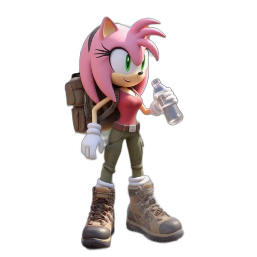 weapon, animal, jacket, creature, 3d render, concept art, pixel art, vaporwave transparent PNG cut-out