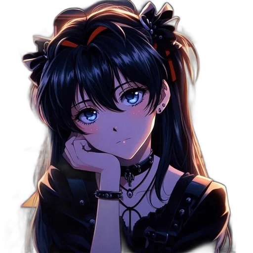 face, staff, mask, crown, anime, pixel art, vaporwave, cartoon transparent PNG cut-out