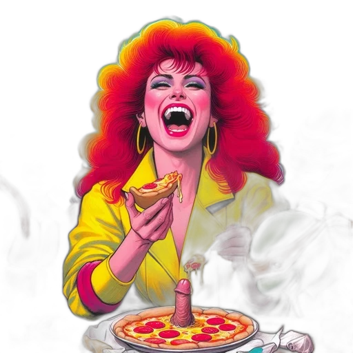 food, photorealistic, concept art, comic book art, cartoon, fire, woman, red transparent PNG cut-out