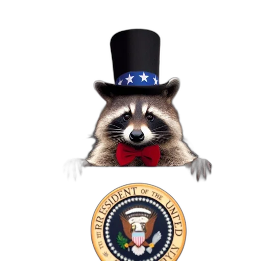 animal, hat, staff, creature, concept art, anthropomorphic, raccoon, donning transparent PNG cut-out
