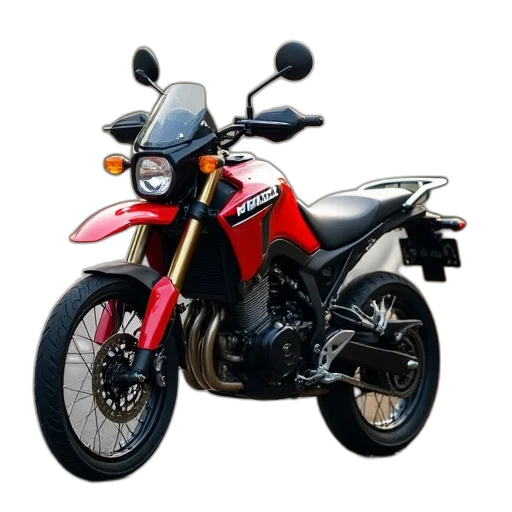 3d render, photorealistic, honda, africa, twin, parked, side, road transparent PNG cut-out