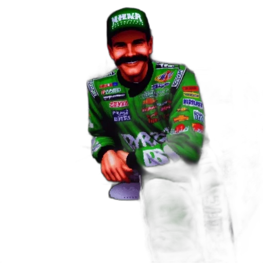 photorealistic, cartoon, concept art, pixel art, man, vibrant, green, racing transparent PNG cut-out