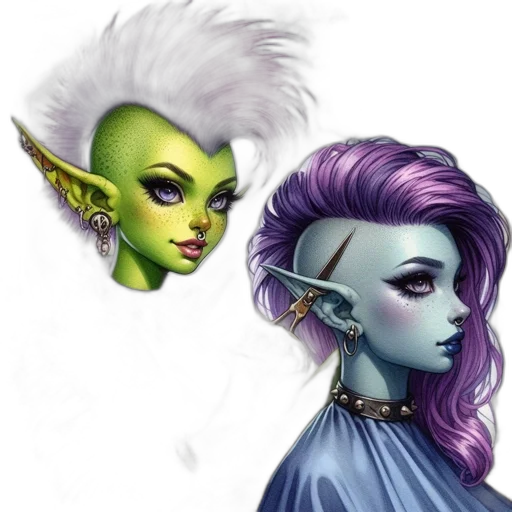fantasy art, concept art, photorealistic, comic book art, outer space, neon, pastel, green transparent PNG cut-out